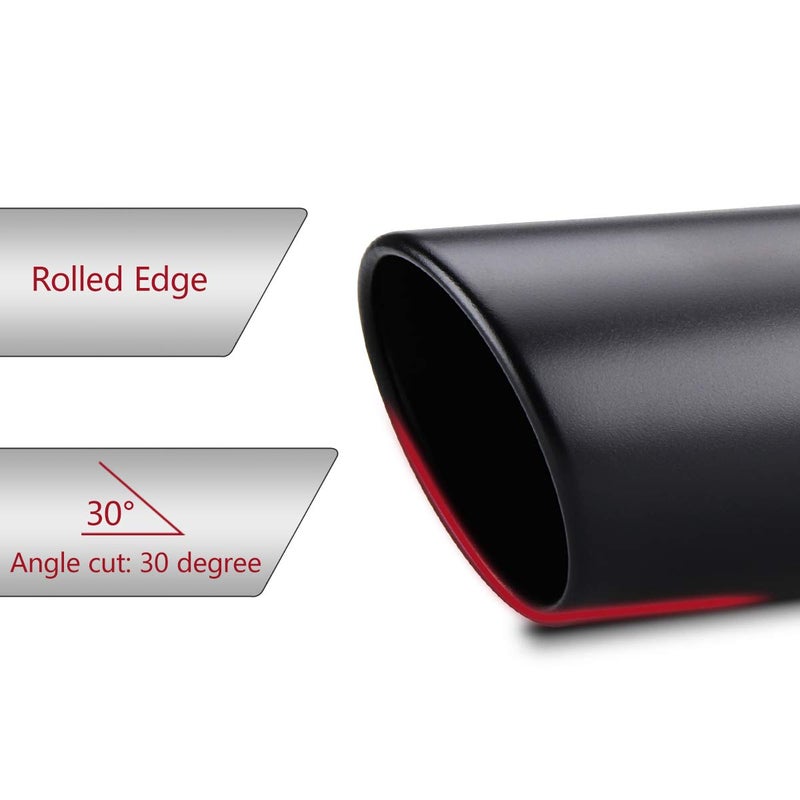 LCGP 2.5 Inch Inlet Exhaust Tip 2.5" x 4" x 12" Black Exhaust Tailpipe With Blot-On Design, Universal for Car - Image 5